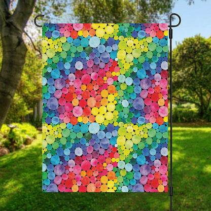 Watercolor Rainbow Pattern Print Garden Flag
