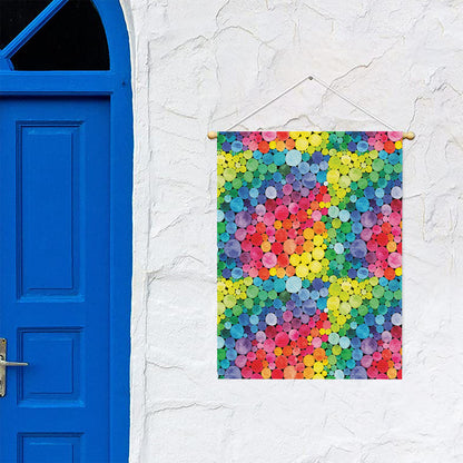 Watercolor Rainbow Pattern Print Garden Flag