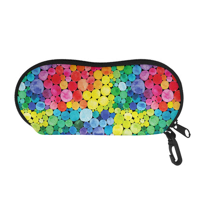 Watercolor Rainbow Pattern Print Glasses Case