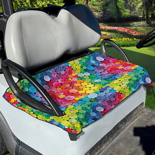 Watercolor Rainbow Pattern Print Golf Cart Seat Cover