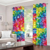 Watercolor Rainbow Pattern Print Grommet Curtains