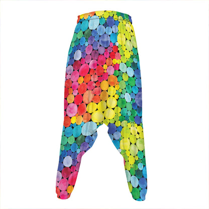 Watercolor Rainbow Pattern Print Hammer Pants