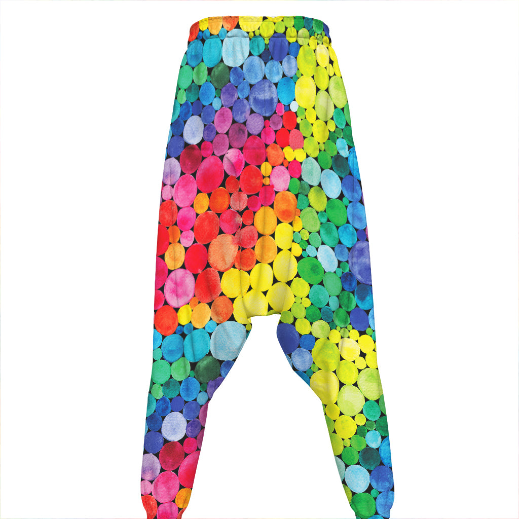 Watercolor Rainbow Pattern Print Hammer Pants