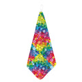 Watercolor Rainbow Pattern Print Hand Towel