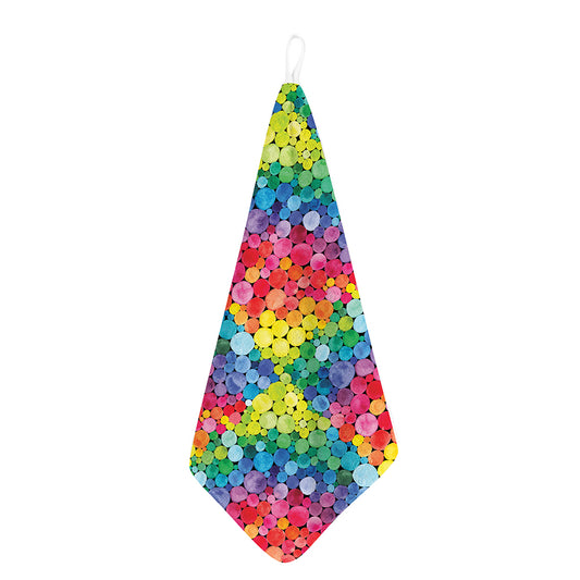 Watercolor Rainbow Pattern Print Hand Towel