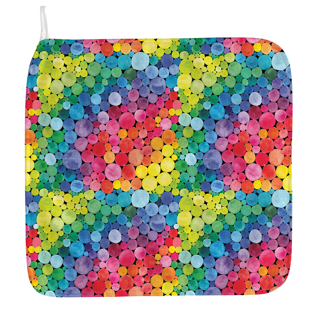 Watercolor Rainbow Pattern Print Hand Towel