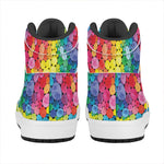 Watercolor Rainbow Pattern Print High Top Leather Sneakers