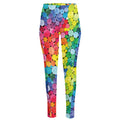 Watercolor Rainbow Pattern Print High-Waisted Pocket Leggings