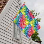 Watercolor Rainbow Pattern Print House Flag