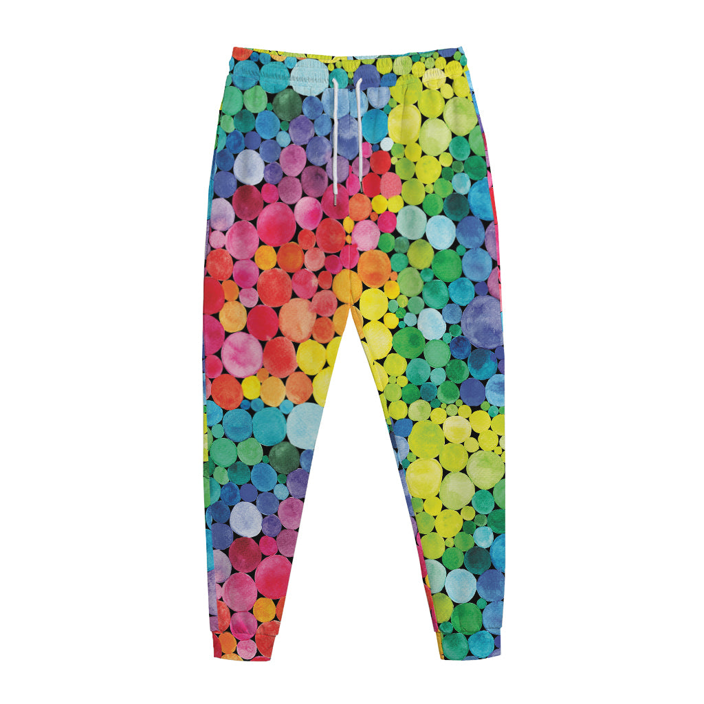 Watercolor Rainbow Pattern Print Jogger Pants