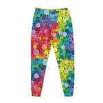 Watercolor Rainbow Pattern Print Jogger Pants