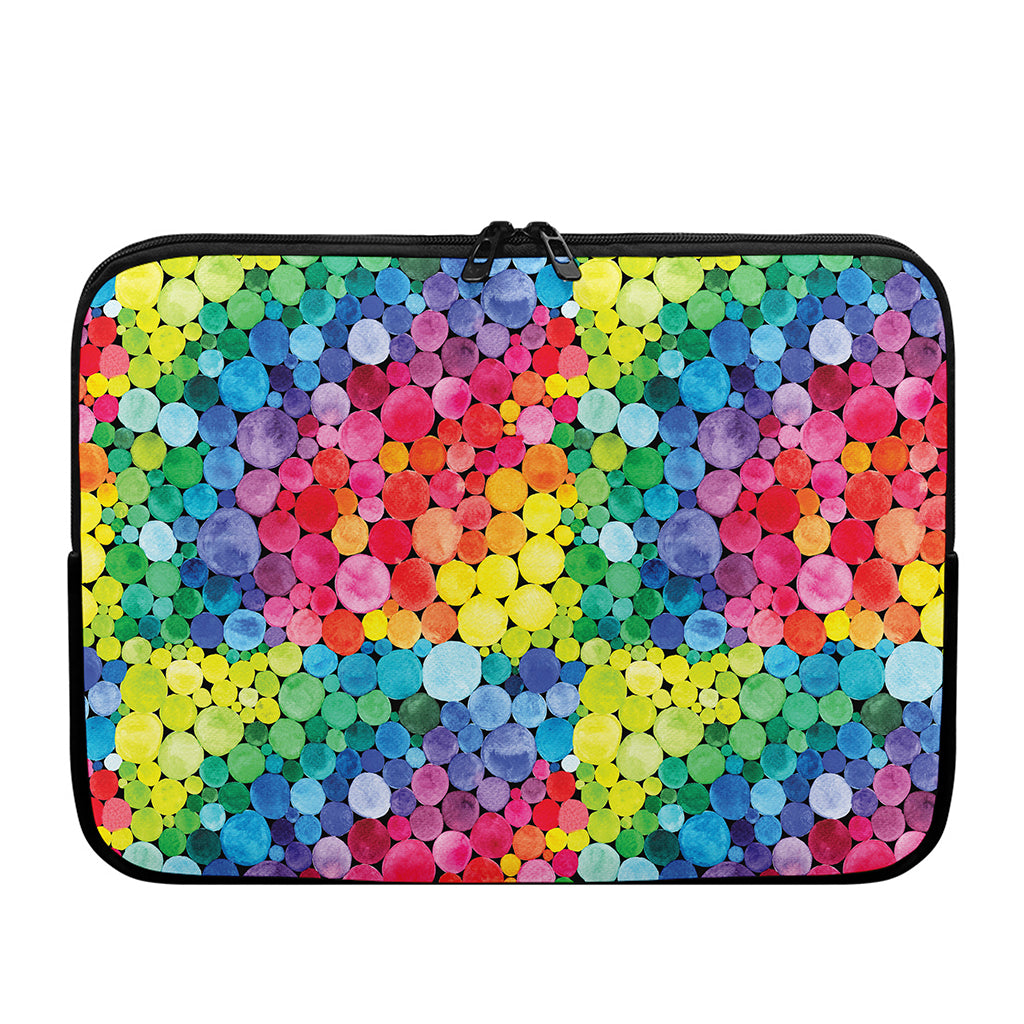 Watercolor Rainbow Pattern Print Laptop Sleeve