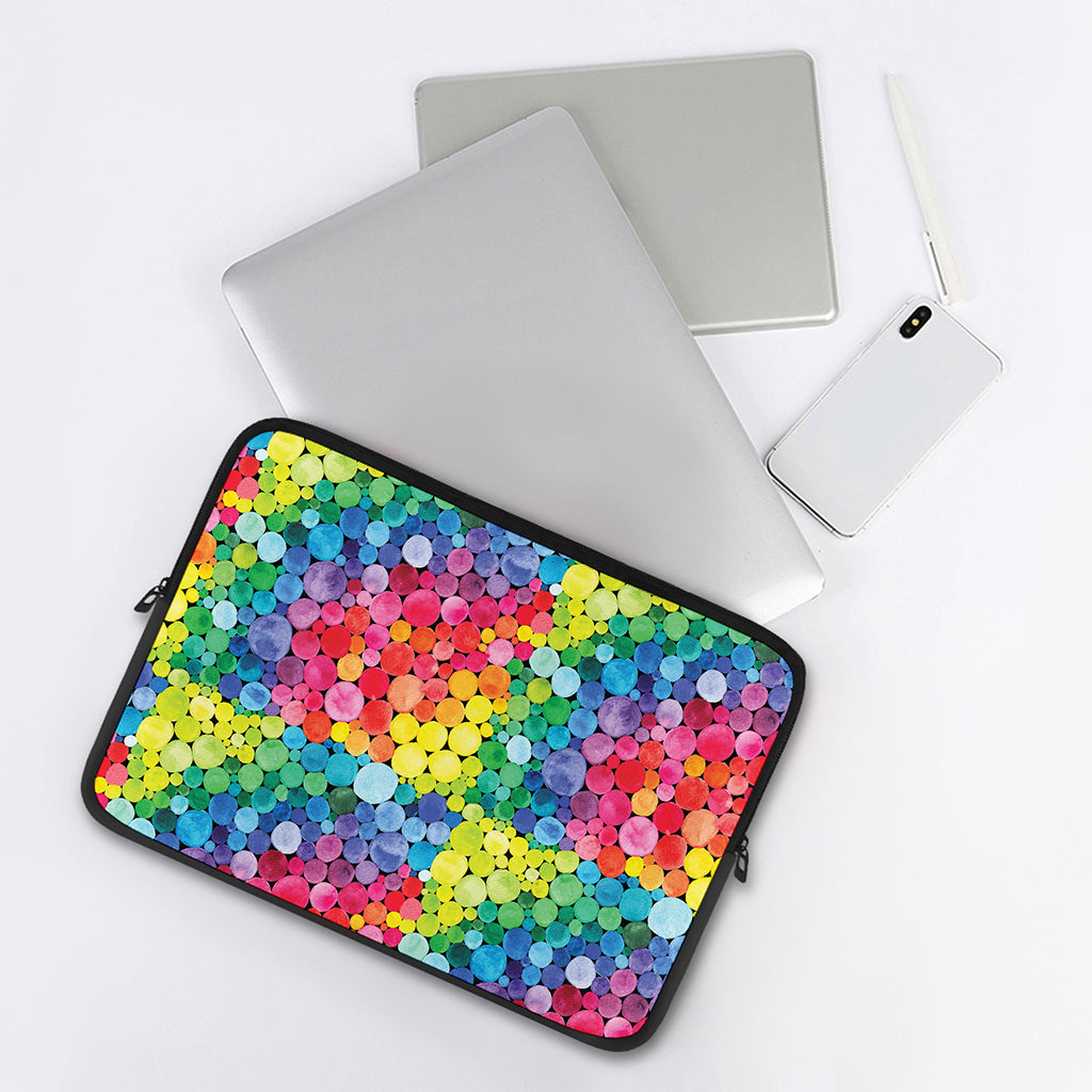 Watercolor Rainbow Pattern Print Laptop Sleeve