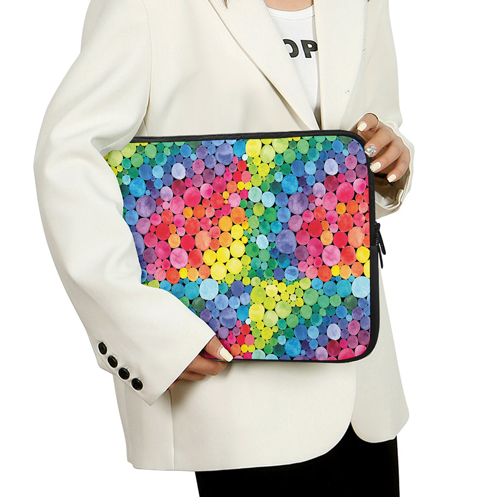 Watercolor Rainbow Pattern Print Laptop Sleeve
