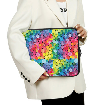 Watercolor Rainbow Pattern Print Laptop Sleeve