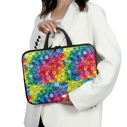 Watercolor Rainbow Pattern Print Laptop Sleeve With Handle