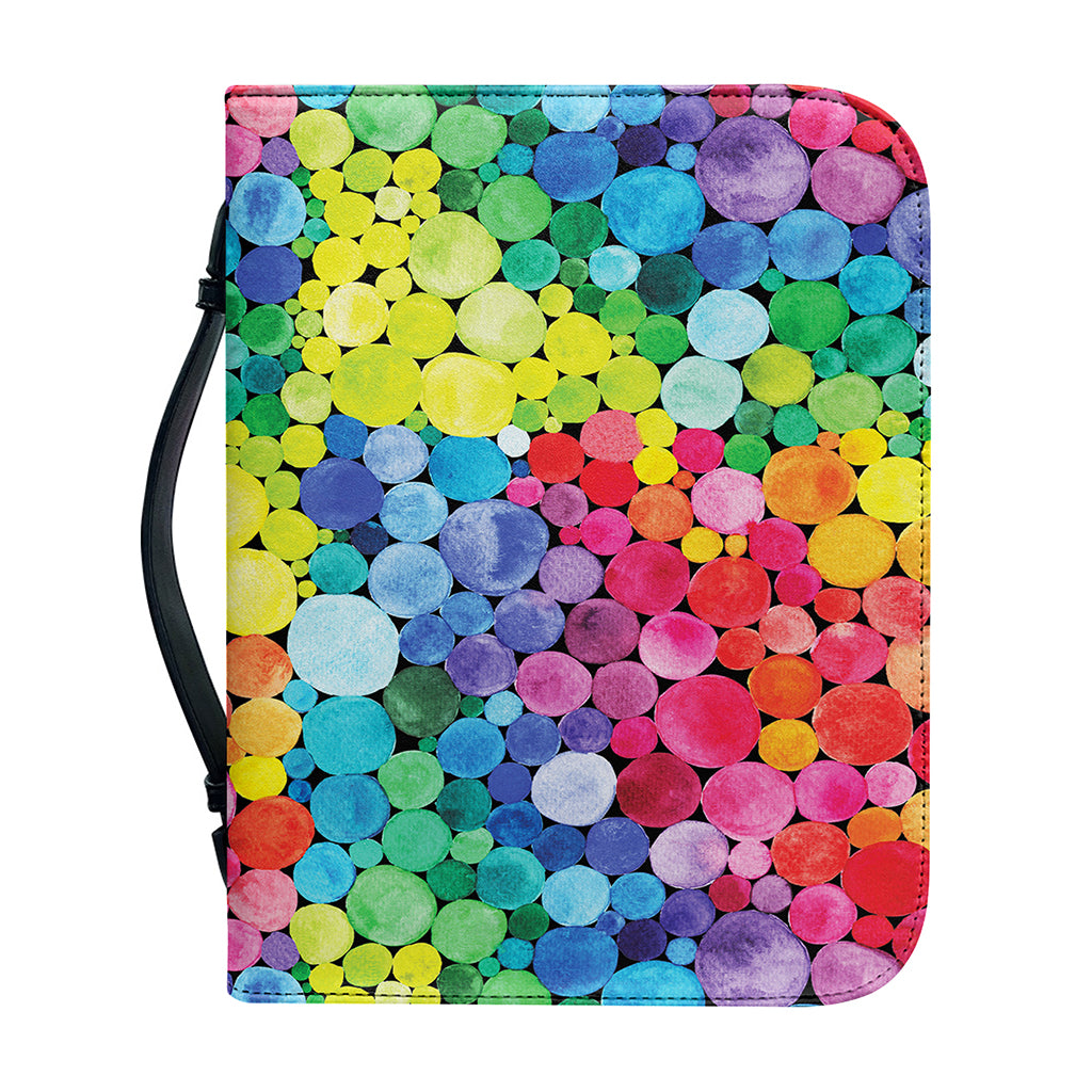 Watercolor Rainbow Pattern Print Leather Bible Cover