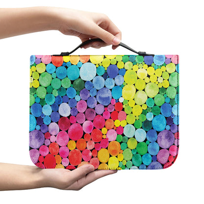 Watercolor Rainbow Pattern Print Leather Bible Cover