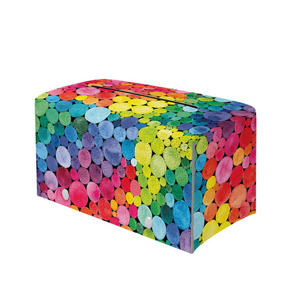 Watercolor Rainbow Pattern Print Leather Tissue Box Cover