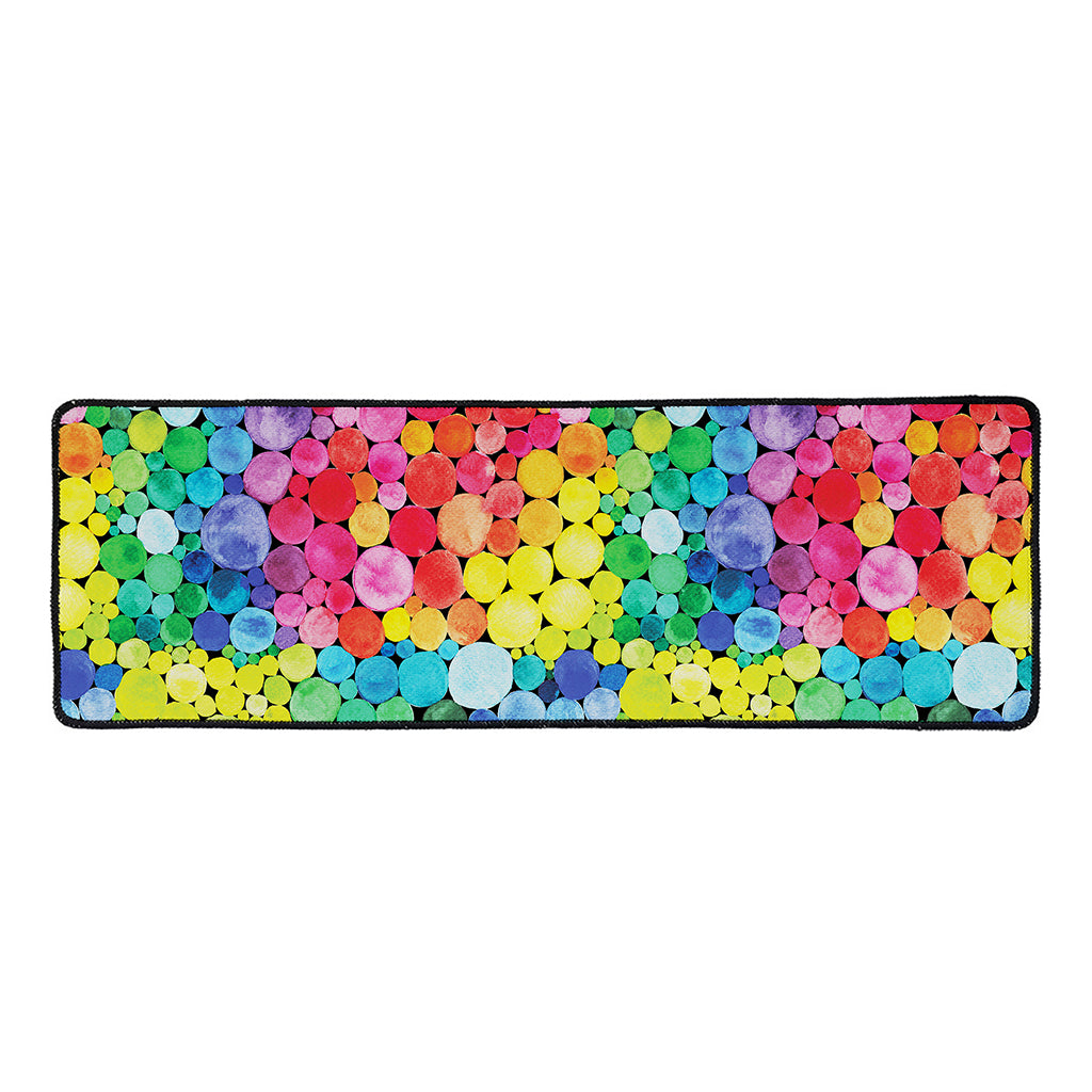 Watercolor Rainbow Pattern Print Long Kitchen Mat