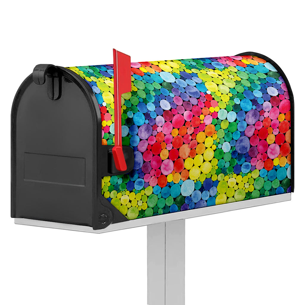 Watercolor Rainbow Pattern Print Mailbox Cover