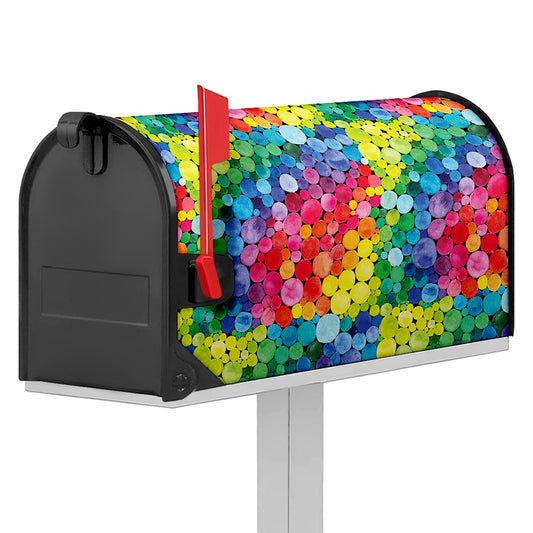 Watercolor Rainbow Pattern Print Mailbox Cover