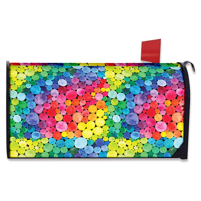 Watercolor Rainbow Pattern Print Mailbox Cover