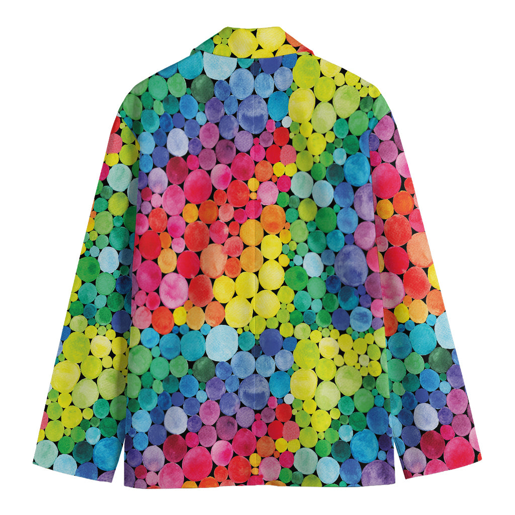 Watercolor Rainbow Pattern Print Men's Blazer