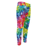 Watercolor Rainbow Pattern Print Men's Compression Pants