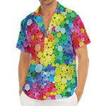 Watercolor Rainbow Pattern Print Men's Deep V-Neck Shirt