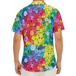Watercolor Rainbow Pattern Print Men's Deep V-Neck Shirt