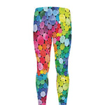 Watercolor Rainbow Pattern Print Men's leggings
