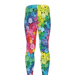 Watercolor Rainbow Pattern Print Men's leggings