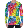 Watercolor Rainbow Pattern Print Men's Long Sleeve T-Shirt