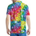 Watercolor Rainbow Pattern Print Men's Polo Shirt