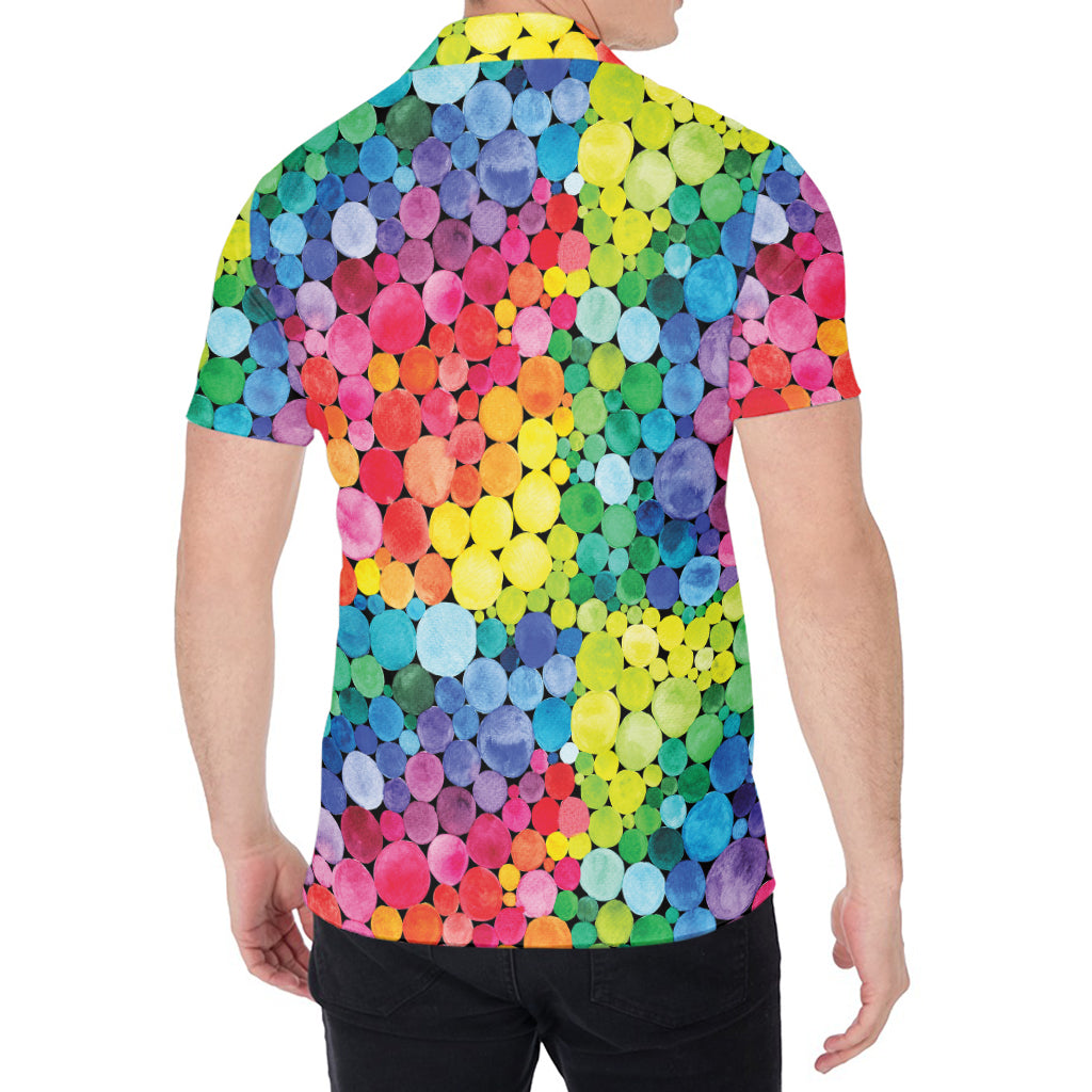 Watercolor Rainbow Pattern Print Men's Shirt