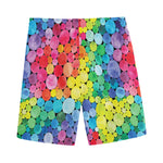 Watercolor Rainbow Pattern Print Men's Sports Shorts