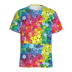 Watercolor Rainbow Pattern Print Men's Sports T-Shirt