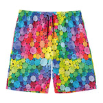 Watercolor Rainbow Pattern Print Men's Swim Trunks