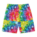 Watercolor Rainbow Pattern Print Men's Swim Trunks