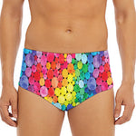 Watercolor Rainbow Pattern Print Men's Triangle Swim Briefs