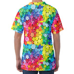 Watercolor Rainbow Pattern Print Men's Velvet T-Shirt