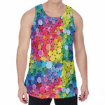 Watercolor Rainbow Pattern Print Men's Velvet Tank Top