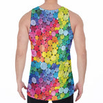 Watercolor Rainbow Pattern Print Men's Velvet Tank Top