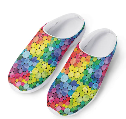Watercolor Rainbow Pattern Print Mesh Casual Shoes