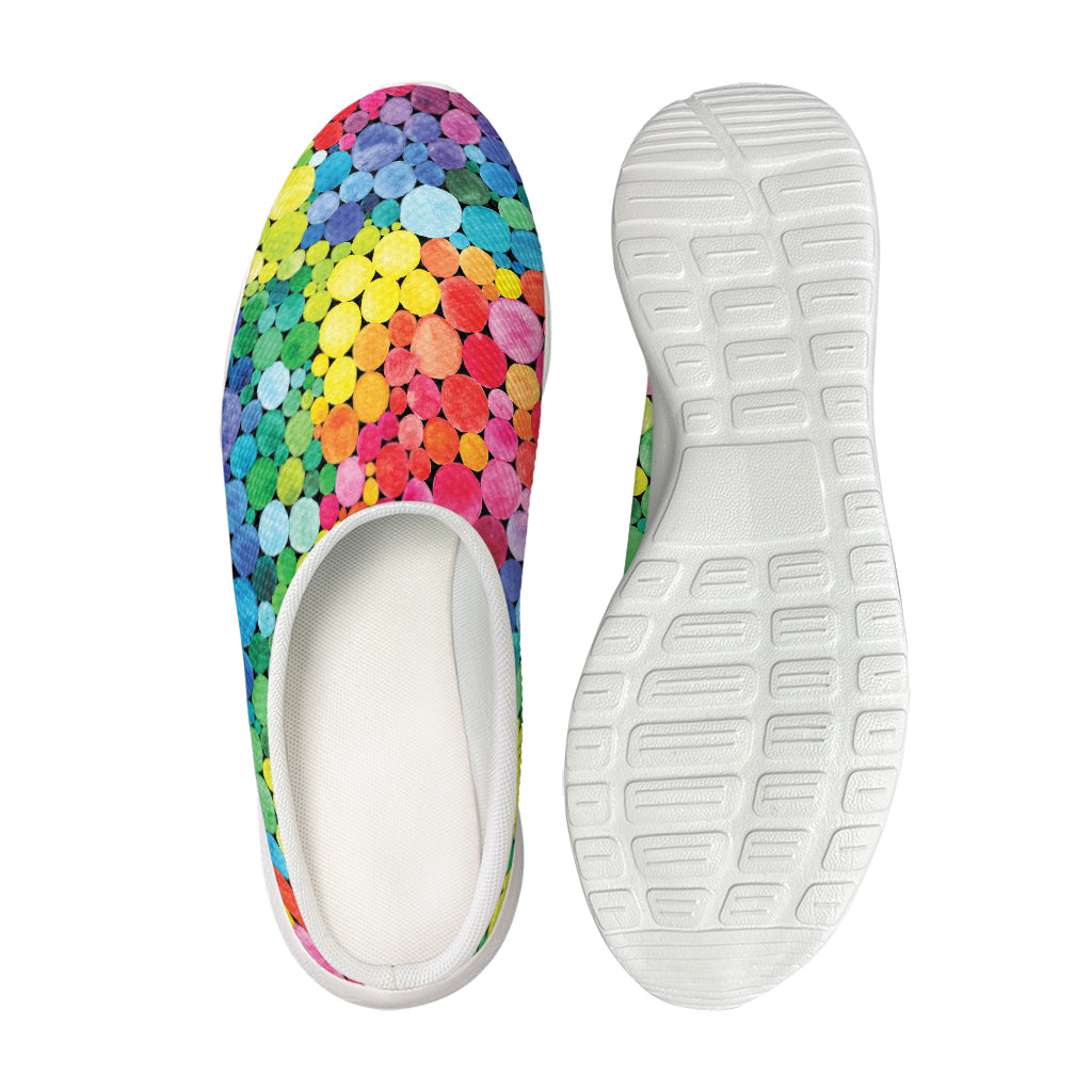 Watercolor Rainbow Pattern Print Mesh Casual Shoes