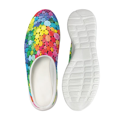 Watercolor Rainbow Pattern Print Mesh Casual Shoes