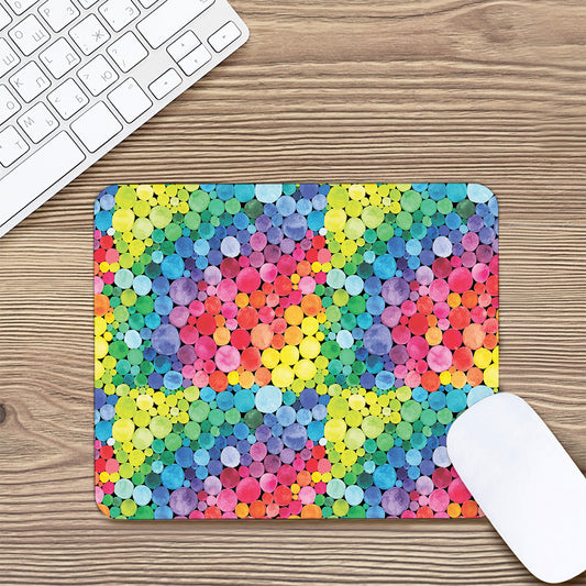 Watercolor Rainbow Pattern Print Mouse Pad