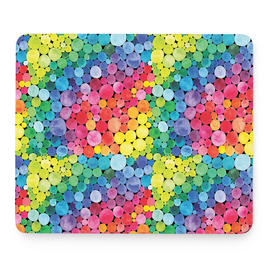 Watercolor Rainbow Pattern Print Mouse Pad