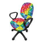Watercolor Rainbow Pattern Print Office Chair Cover